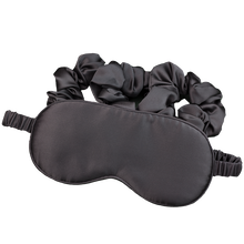 Load image into Gallery viewer, Mulberry Silk Eye Mask Sleep Mask Set With Silk Scrunchies Slate
