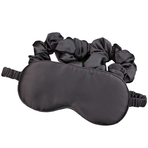 Mulberry Silk Eye Mask Sleep Mask Set With Silk Scrunchies Slate